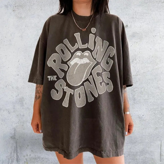 Retro rock band graphic tee, vintage wash rock and roll tshirt, 80s band clothing, 90s rocker chic aesthetic, 70s concert gift