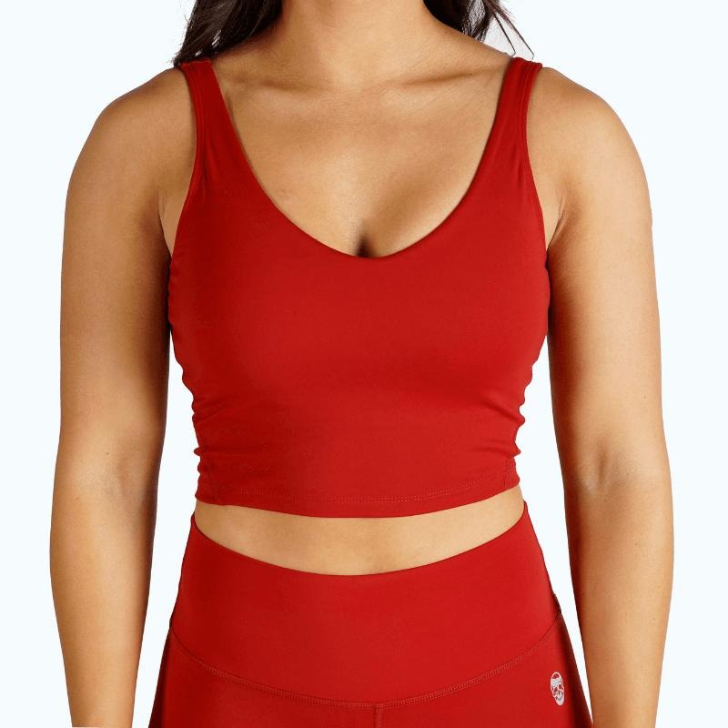 Revive Women's Plain Skull Printed Cropped Tank Top - Red, Summer Spandex Fabric T-Shirts, Hoodie, Sweatshirt