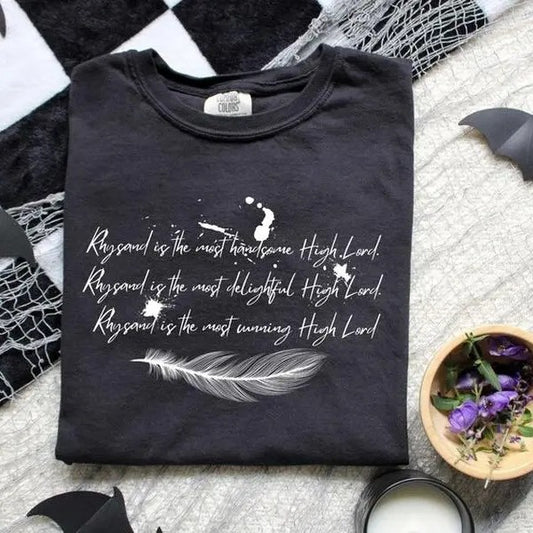 Rhysand Shirt, High Lord Shirt, Bookish Tee, Fantasy Book Shirt, Book Lover Gift, Bookish Merch Shortsleeve Womenswear...