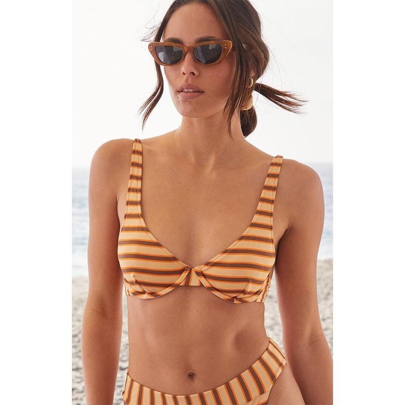 Rhythm Women's Striped Ribbed Underwire Bralette Bikini Top T-Shirts, Hoodie, Sweatshirt | WearSparks.com