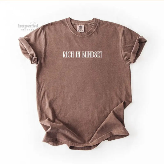 Rich In Mindset Comfort Colors T-Shirt, Oversized Vintage-Washed Tee, Soft Garment-Dyed Cotton, Aesthetic Streetwear, Casual Everyday Outfit Fabric Menswear