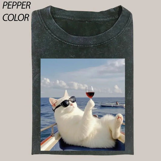 Rich kitties T-Shirt, pretty cat Shirt, Cat Love Vintage Graphic Tee, Funny Cat Shirt, Women's T-shirts Streetwear Top Cotton