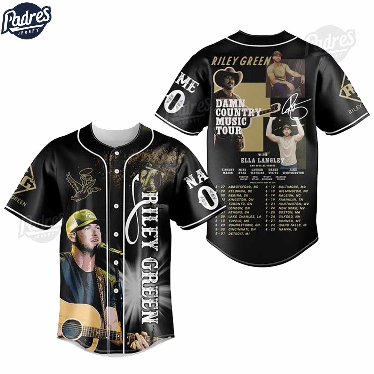 Riley Green Damn Country Music Tour Baseball Jersey Outfit - Padres Jersey Oasis: Elevate Your Baseball Style Game