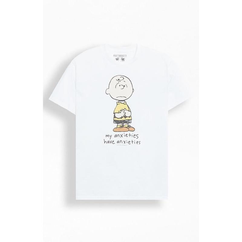 Riot Society Men's Peanuts Charlie Brown Anxiety T-Shirt - Multicolor