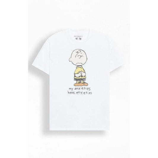 Riot Society Men's Peanuts Charlie Brown Anxiety T-Shirt - Multicolor