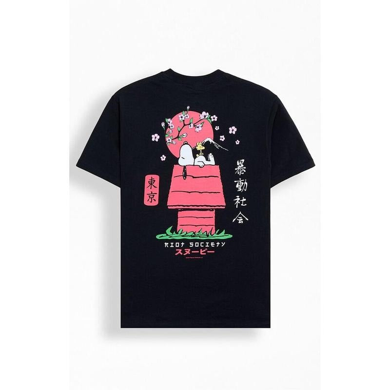 Riot Society Men's Snoopy Kanji T-Shirt - Multicolor