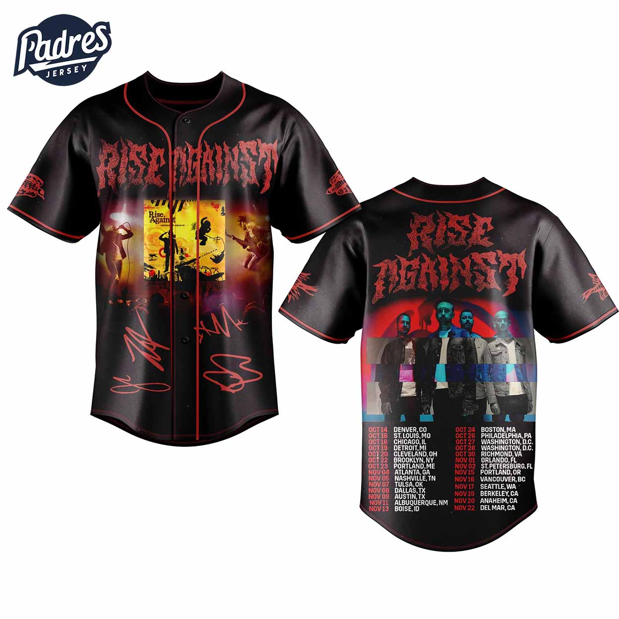 Rise Against Baseball Jersey Outfit - Music Merch - Padres Jersey Oasis: Elevate Your Baseball Style Game... (Image 2)