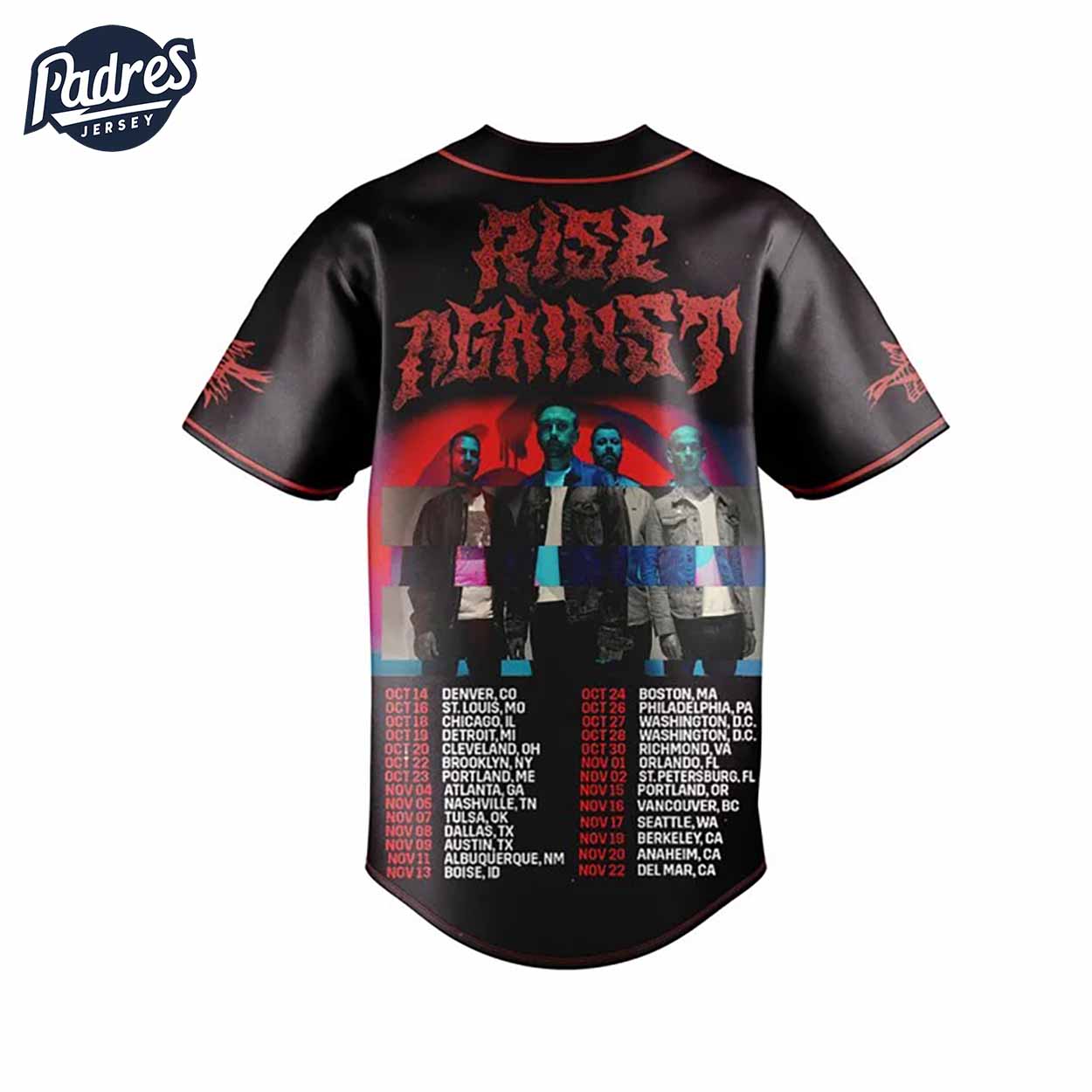 Rise Against Baseball Jersey Outfit - Music Merch - Padres Jersey Oasis: Elevate Your Baseball Style Game... (Image 4)