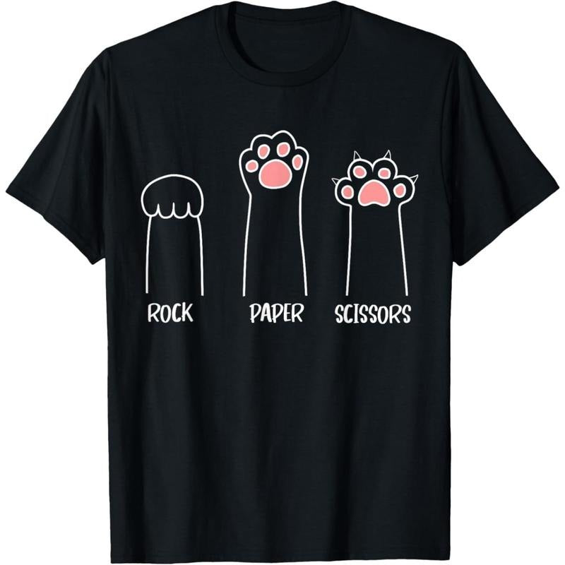 Rock Paper Scissors Hand Game Cute Paw Funny Cat T-Shirt made in usa Hoodie, Sweatshirt | WearSparks.com