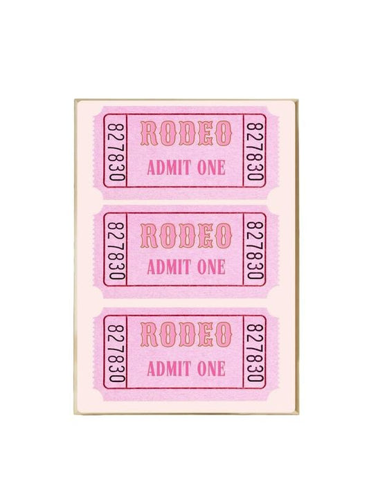 Rodeo Ticket Print, Pink Trendy Art, Retro Admit One Prints, Aesthetic Preppy Coastal Cowgirl Punchy Western Decor Wall...