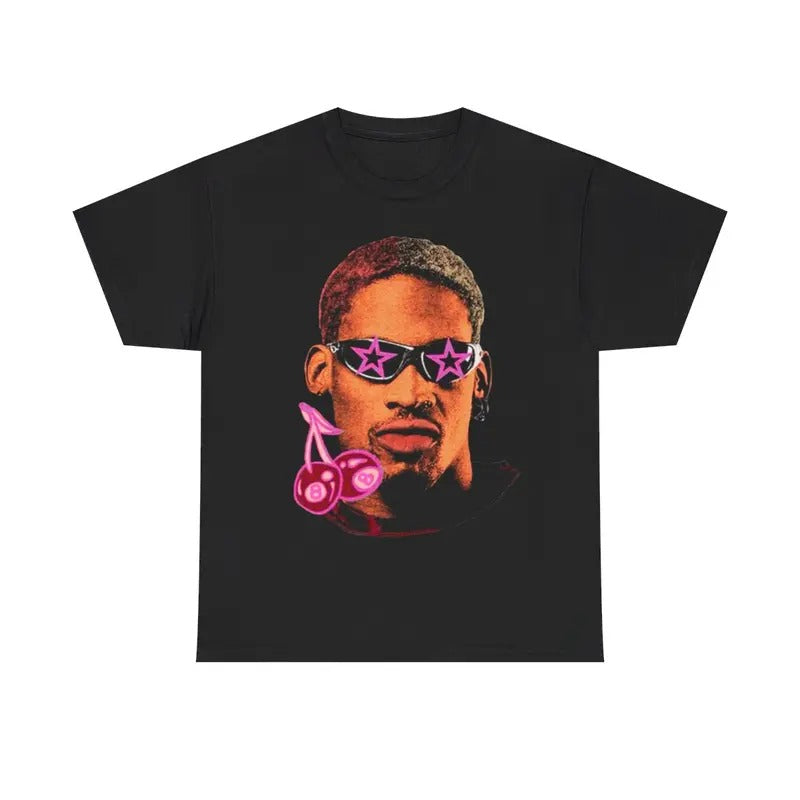 Rodman Inspired Vintage Tee Y2k 90s Hip-Hop Vibes Heavy Cotton Graphic T-Shirt Tshirt Shirt Basketball Fan Shirt Casual Classic Menswear Retro Top