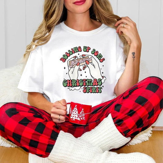 Rolling Up Some Christmas Spirit Sweater, Skeleton Hands Christmas Tee Shirt, Rolling Up Some Xmas Spirit Sweatshirt, Winter Christmas Shirt, Holiday Gift