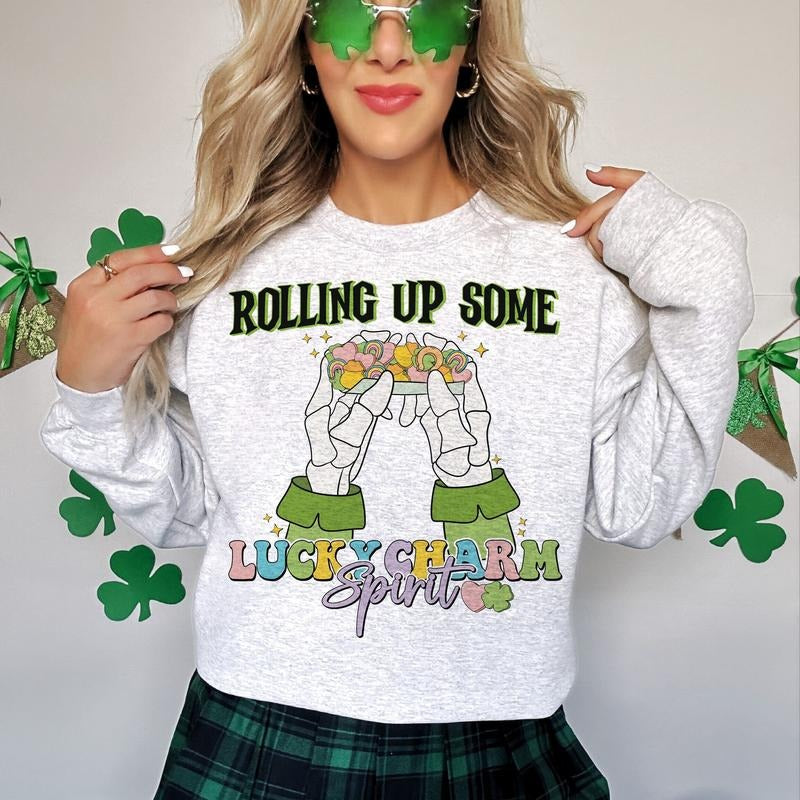 Rolling Up Some Lucky Charm Spirit Funny St Patty's Saint Patrick's St Patrick's s Lucky Retro