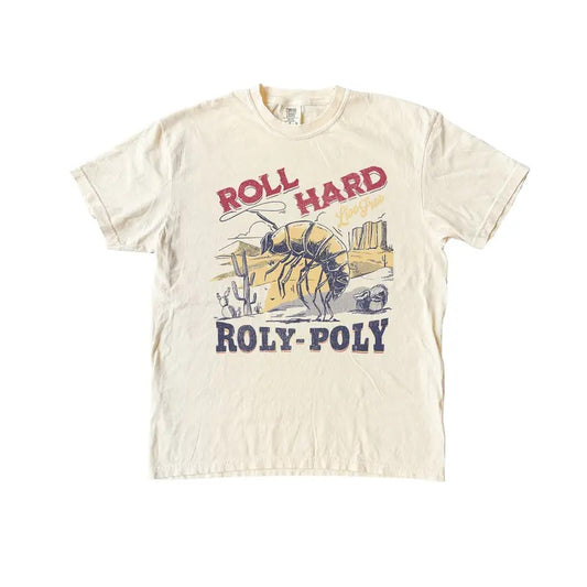Roly-Poly Cowboy T Shirt, Rodeo Cowgirl Tshirt, Vintage Comfort Colors Shirt