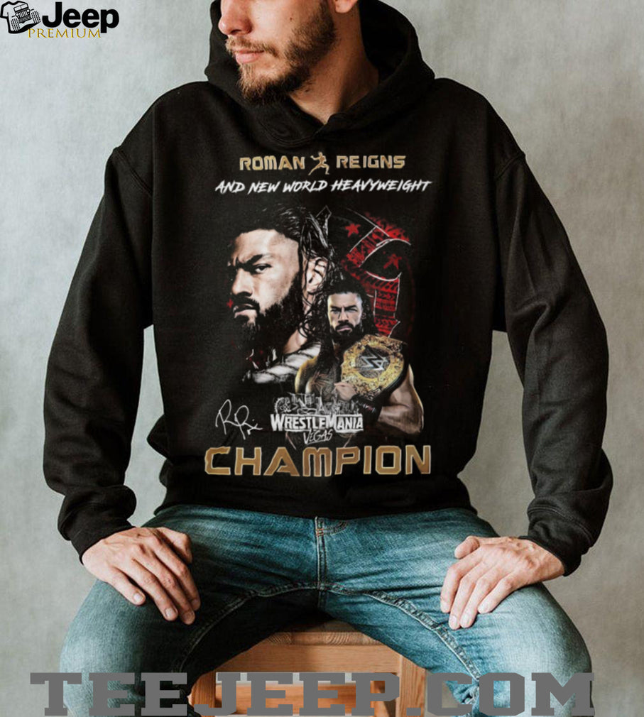 Roman Reigns WrestleMania Vegas New World Heavyweight Champion Signature T Shirt