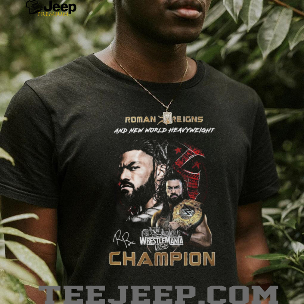 Roman Reigns WrestleMania Vegas New World Heavyweight Champion Signature T Shirt