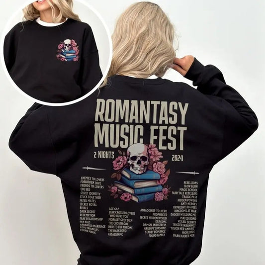Romantasy Music Fest Sweatshirt, Romantasy Sweatshirt, Book Tropes Shirt, Smut Gift, Dark Romance Reader, Booklover Gift, Bookish Sweatshirt