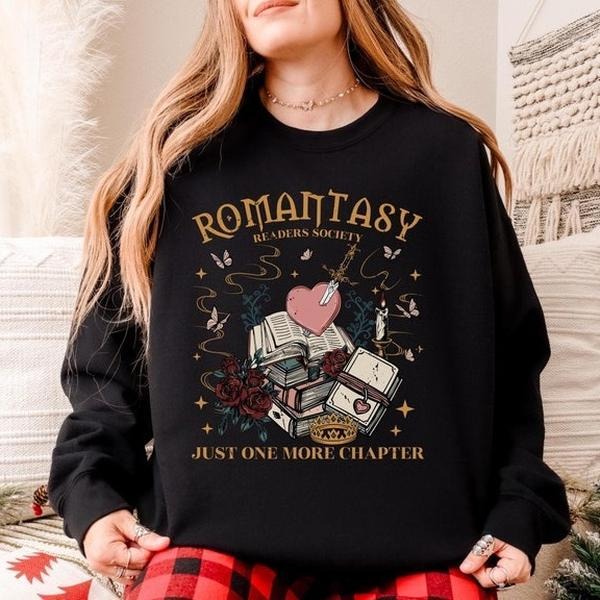 Romantasy Reader Sweatshirt, Gift for Readers, Book Lover Gift, Fantasy Romance Reader Merch, Bookish Merch, Book...