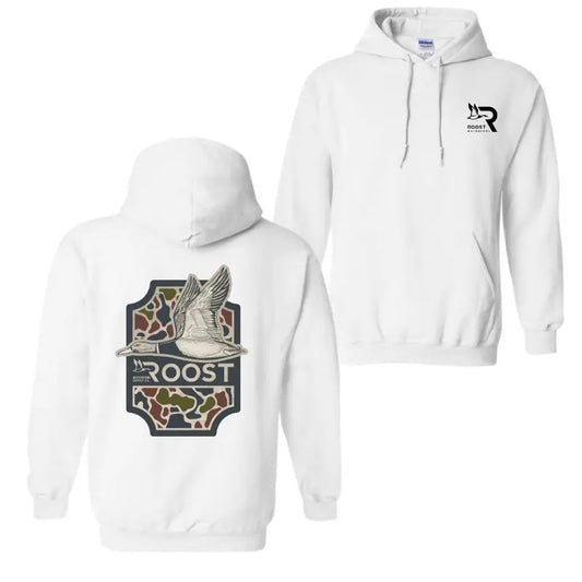 Roost Waterfowl Duck Hunting T-Shirt, Hoodie - Camo Design , Black Outdoor Graphic Tee , Perfect for Waterfowl Hunters , Unisex Shirt for Comfort and Style