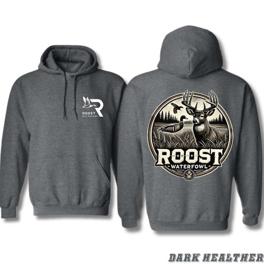 Roost Waterfowl Hoodie - Bold Wildlife Design Featuring Deer and Waterfowl Graphics, Perfect for Hunting Enthusiasts,...