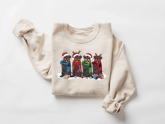 Rottweiler Christmas Dog Sweatshirt, Dog Christmas Shirt, rottweiler gift, Gift for Dog Lover, Holiday Sweater, New Year Shirt, Xmas Tee