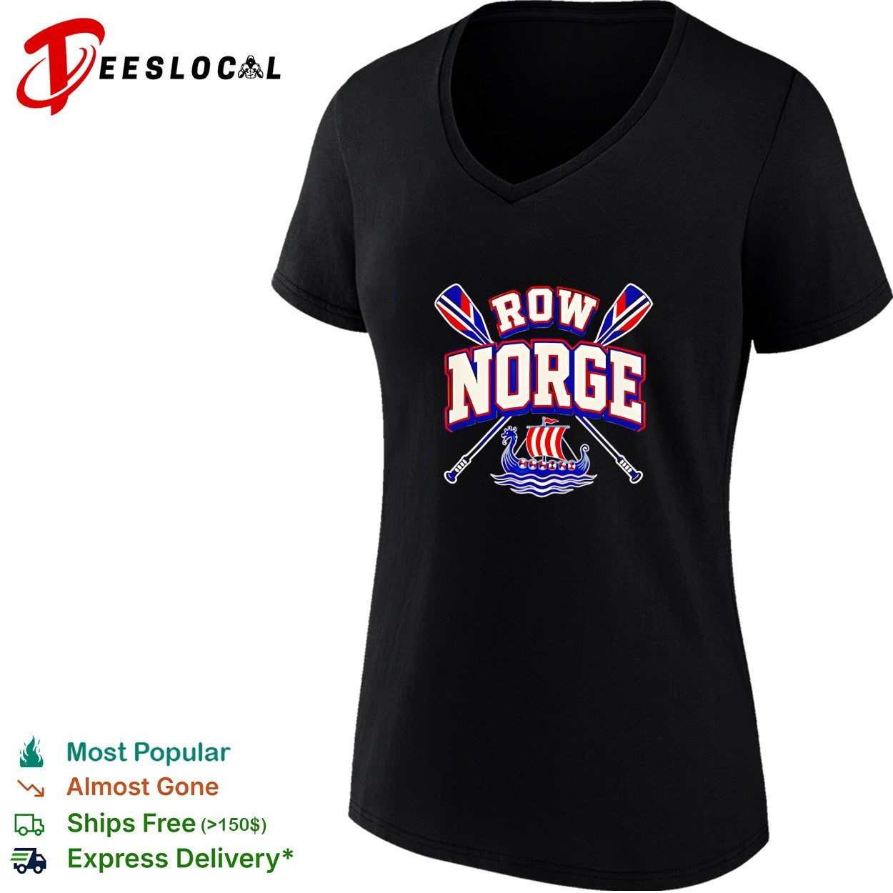 Row Norge viking ship flag shirt