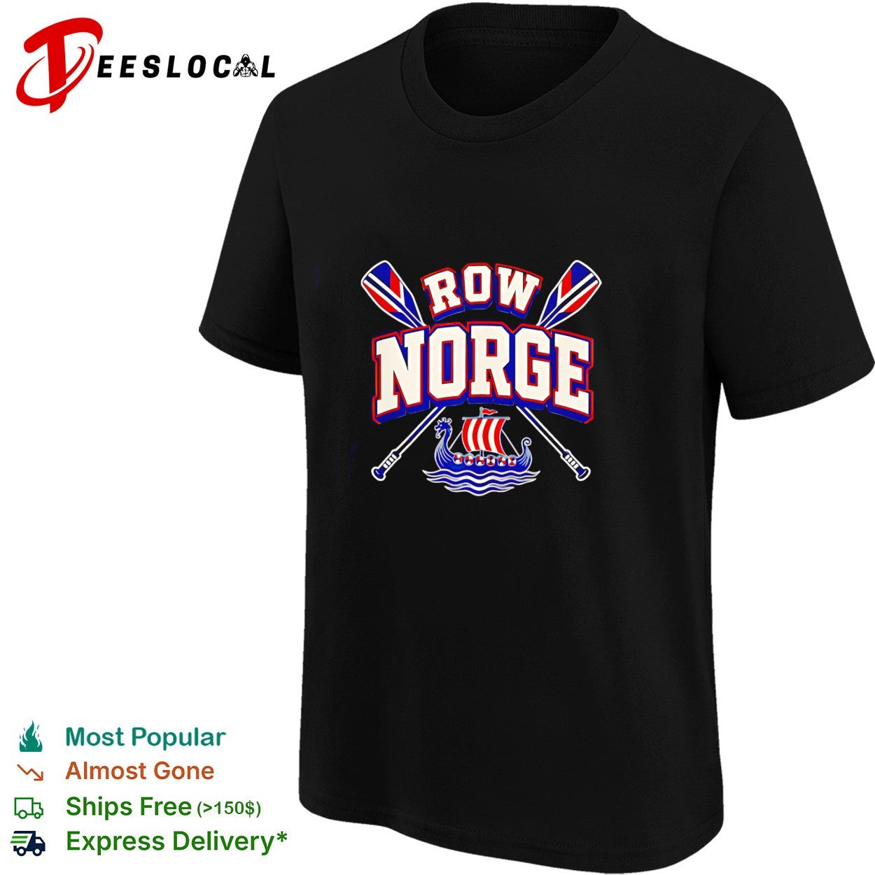 Row Norge viking ship flag shirt