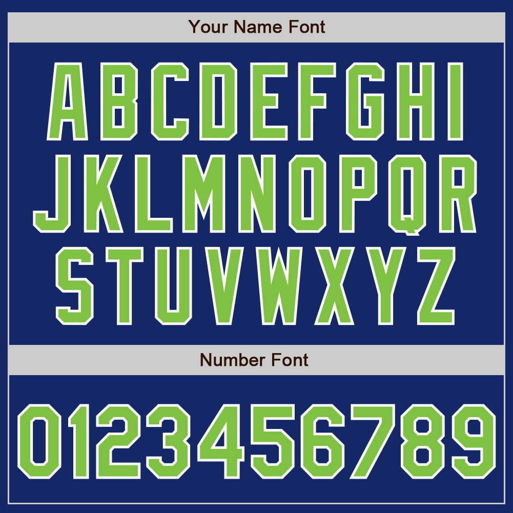 Custom Royal Neon Green-White Authentic Baseball Jersey