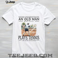 Tennis Player Old Man Sixties Athlete Sports Graphic Shirt