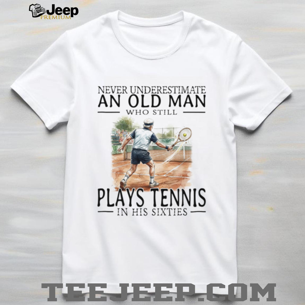 Tennis Player Old Man Sixties Athlete Sports Graphic Shirt