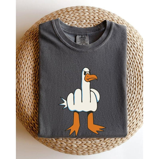 Rude Seagull, Middle Finger, Vulgar, Crude, Aesthetic, Meme Shirt, Women's Comfort Color Tee, Tshirt