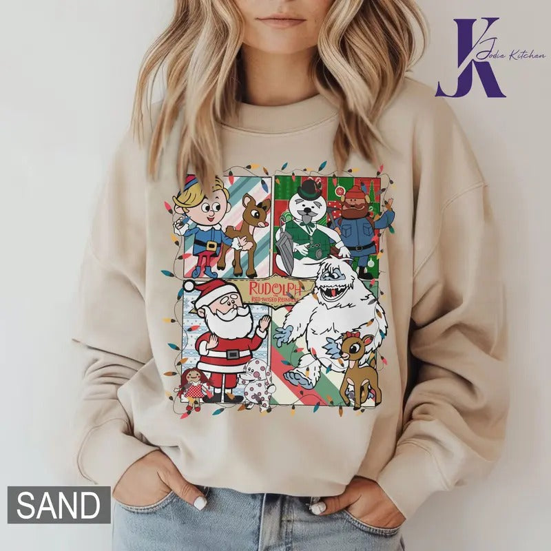 Rudolph Red Nosed Christmas Shirt, A Bit Of A Misfit Sweatshirt, Rudolph Movie Characters Sweatshirt, Christmas Cute Hoodie, Christmas Gift