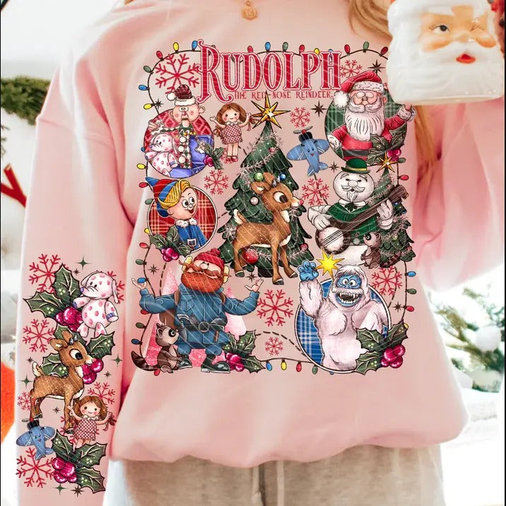 Rudolph The Red Nosed Reindeer Christmas Sweatshirt, Rudolph Xmas Sweatshirt, Rudolph Christmas Shirt, Vintage Christmas Movie Shirt, Vintage Movie Characters Sweatshirt, Christmas Gift, Christmas Holiday Shirt, Holiday Xmas Sweatshirt