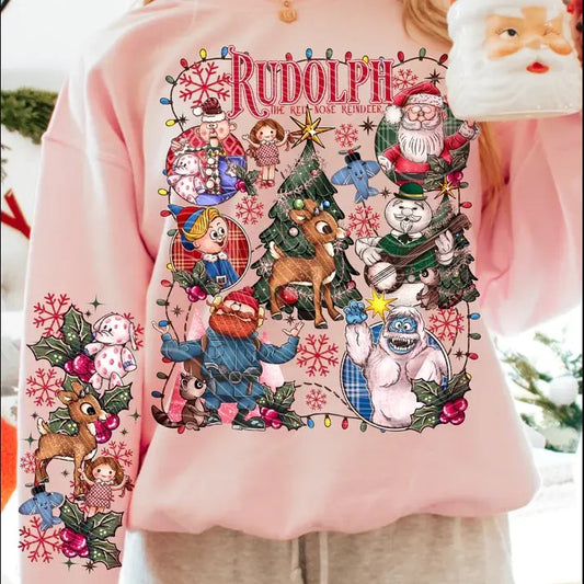Rudolph The Red Nosed Reindeer Christmas Sweatshirt, Rudolph Xmas Sweatshirt, Rudolph Christmas Shirt, Vintage Christmas Movie Shirt, Vintage Movie Characters Sweatshirt, Christmas Gift, Christmas Holiday Shirt, Holiday Xmas Sweatshirt