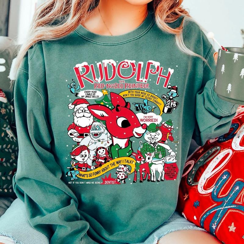 Rudolph The Red Nosed Reindeer Sweatshirt, Rudolph Xmas Shirt, 90s Christmas Movies Sweatshirt, Vintage Christmas Movie Shirt, Retro Christmas Sweater