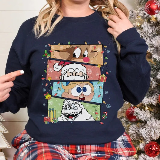 Rudolph Xmas Shirt, Rudolph Red-nosed Reindeer Christmas Sweatshirt, Christmas Movie Shirt, Holiday Family Matching Sweatshirt , s Family Sweatshirt, Christmas Party Gift, Christmas 90s Movies Lovers TShirt, Merry Christmas Gift