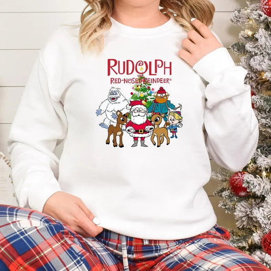 Rudolph the Red-nosed Reindeer Christmas Shirt, Rudolph Xmas Frosty the Snow Man Sweatshirt, Frosty's Snowflake Hoodie, Snowman Christmas Shirt, Rudolph family Christmas Reindeer Sweatshirt, Christmas 90s Movies Lovers TShirt, Merry Christmas Gift