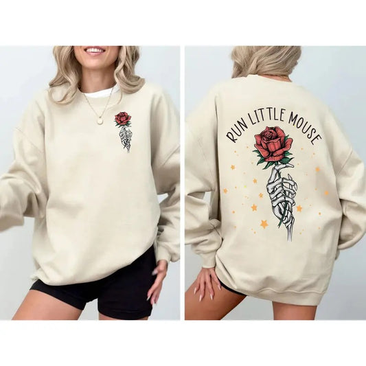 Run Little Mouse Sweatshirt, Haunting Adeline Hoodie, Zade Meadows Shirt, Dark Romance Merch, Smut Reader, Rose Skeleton...