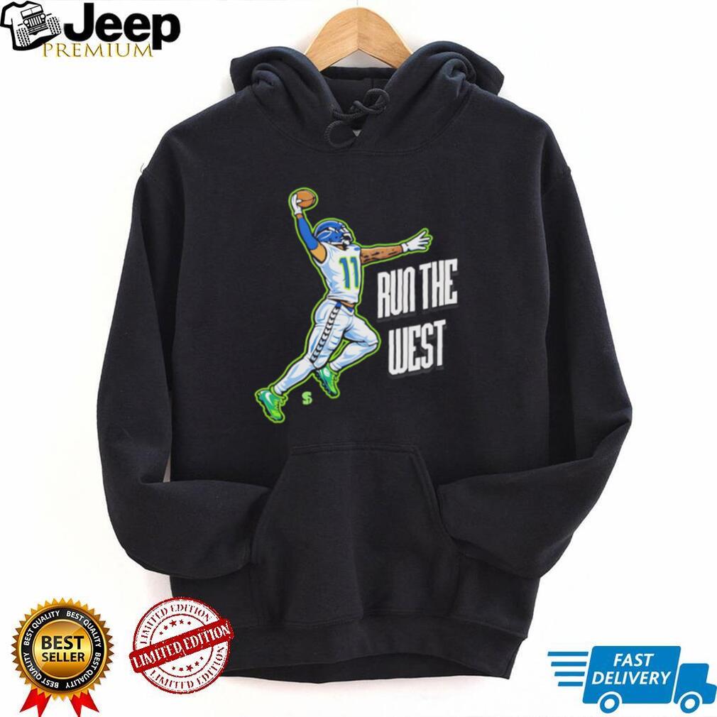 Run The West Seattle Football Number 11 Catch Illustration Men Fans Sports T Shirt