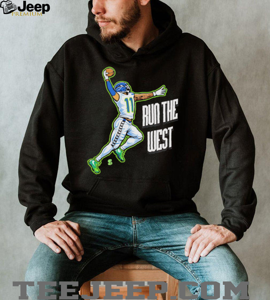 Run The West Seattle Football Number 11 Catch Illustration Men Fans Sports T Shirt
