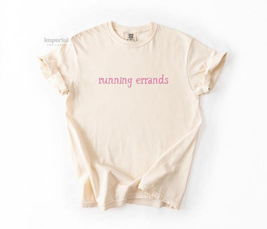 Running Errands Comfort Colors T-Shirt, Oversized Vintage-Washed Tee, Soft Garment-Dyed Cotton, Aesthetic Streetwear, Casual Everyday Outfit