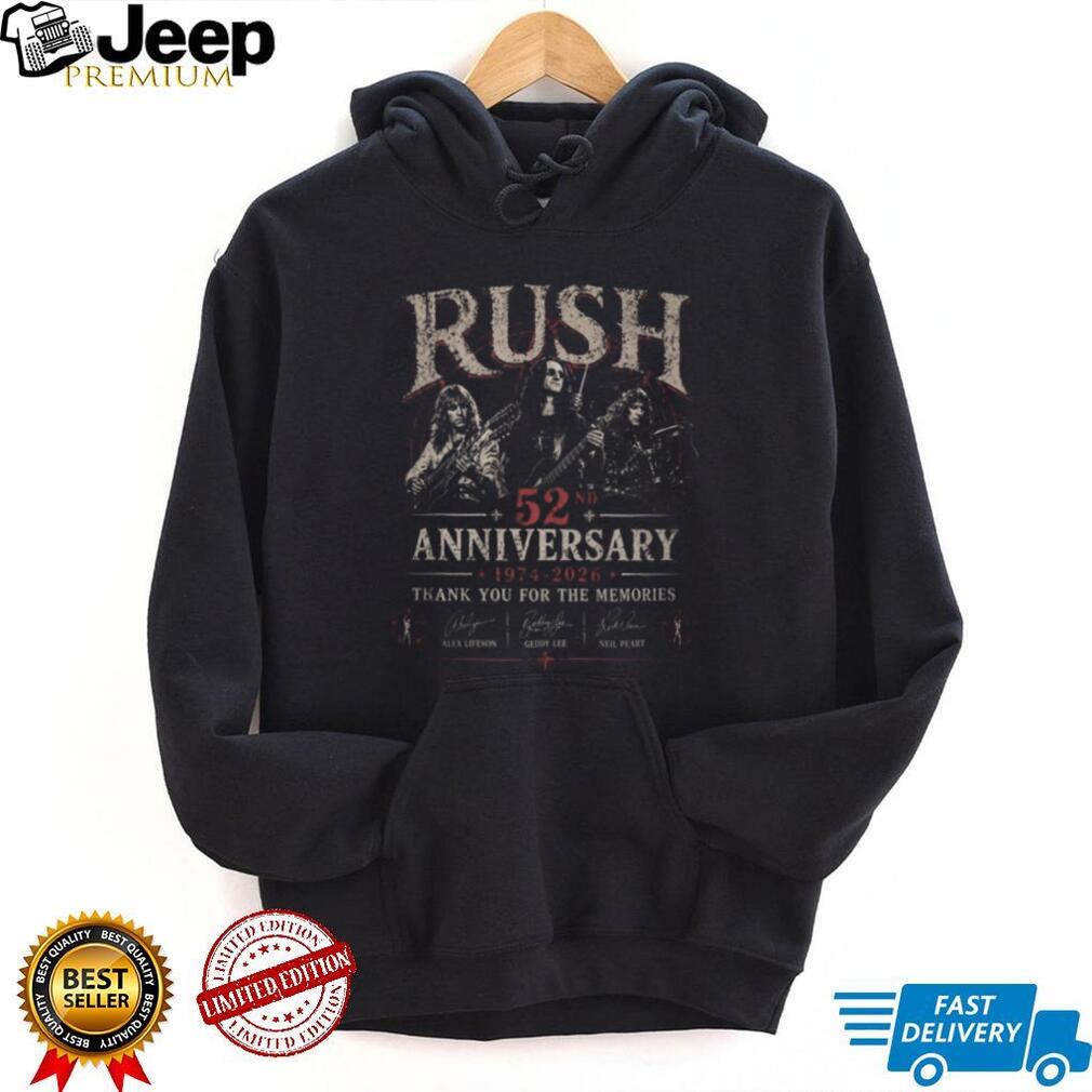 Rush Band 52nd Anniversary 1974 2026 Signatures Tribute T Shirt