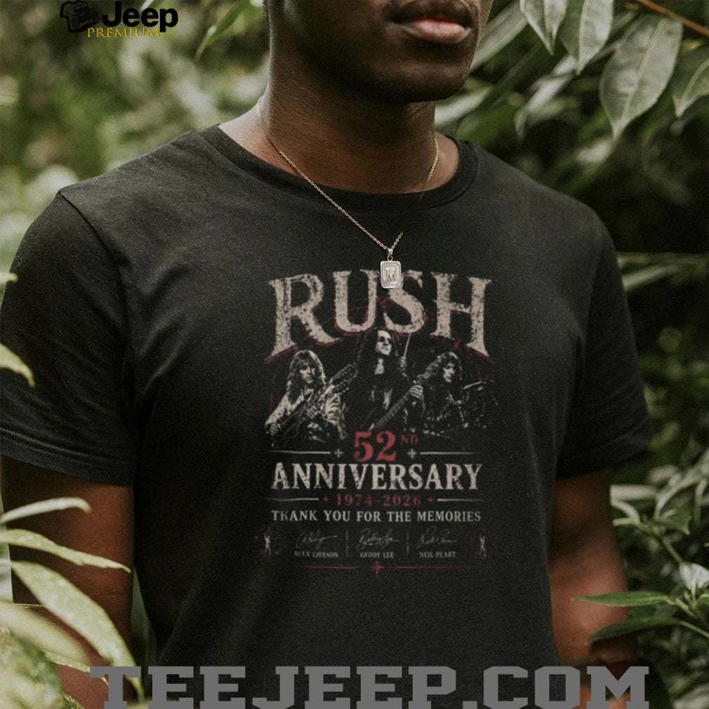 Rush Band 52nd Anniversary 1974 2026 Signatures Tribute T Shirt