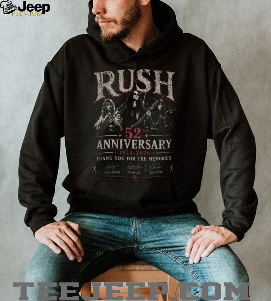 Rush Band 52nd Anniversary 1974 2026 Signatures Tribute T Shirt