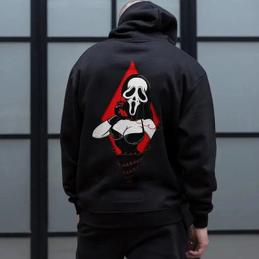 [S-5XL] Sexy Lady Ghost Printed Hoodie, Motorcycle Shirt, Streetwear Fashion, Unisex Casual Hoodie