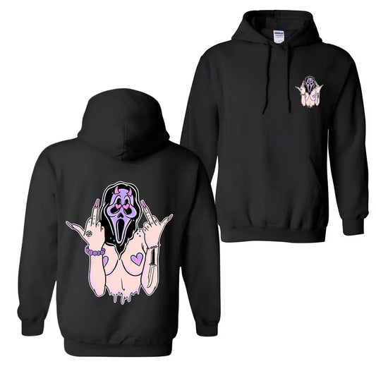 [S-5Xl] Scream Funny Expression with Na.ked Body Black Print Hoodie, Sweatshirt -  2 Sided Hoodie, Naughty Clothes Men, Comfort Errands, Cotton Fabric Menswear, Women's Clothing, Sweatshirt Color, Merch gift, Classic Oversized Pocket Sport Sweaters