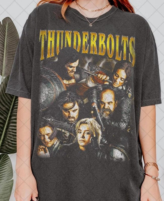 [SALE UP TO 40%] Retro 90's Comfort Colors Thunderbolts* T-Shirt, Yelena Belova Bucky Barnes Movie Fan Bootleg Tee T-Shirt, Gift For Women and Man