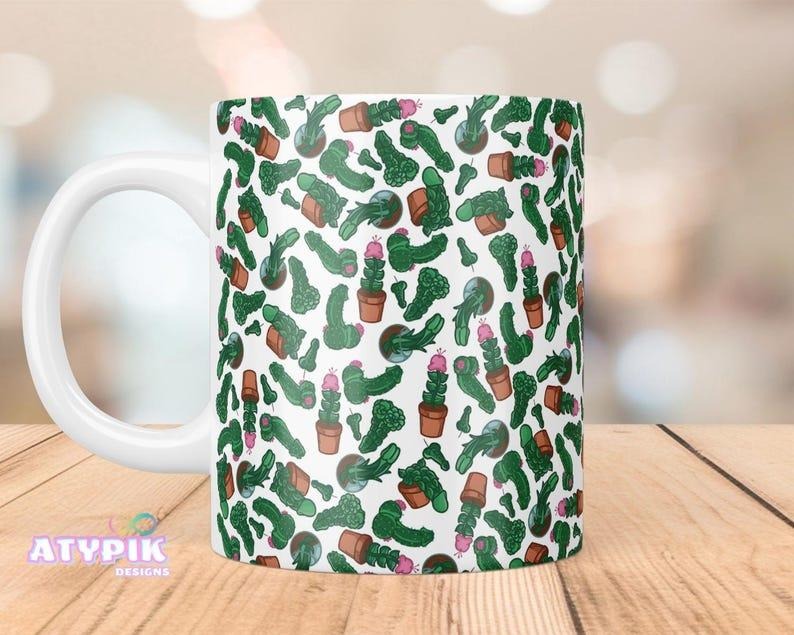 [SALE UP TO 50%] Cactus funny pnis Plant Mug Wrap Png Design 11-15 OZ printable Design