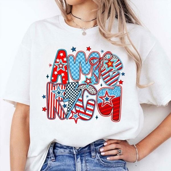 [SALE UP TO 60%] Red White Booze Memorial Day & 4th of July (Independence Day) T-Shirt Sweatshirt, Airplane Flyover Tee, Funny Patriotic Shirt for Women