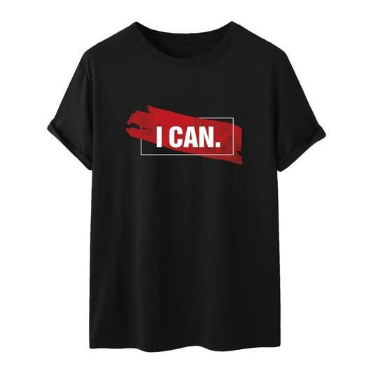 SHENHE men's letter printed round neck short sleeve T-shirt casual summer shirt top Made in USA